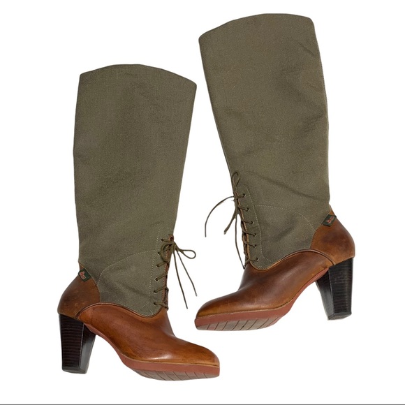 Bass Shoes | Vintage Bass Brown Olive Green Long Riding Boots Size 8M | Color: Brown/Green | Size: 8 | Leighshopping11's Closet